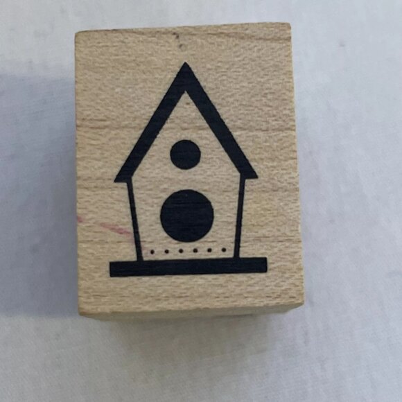 RUBBER STAMP Wood Block Lot Birds Birdhouse Twig 4 stamps Crafts Cards Scrapbo - Picture 4 of 10